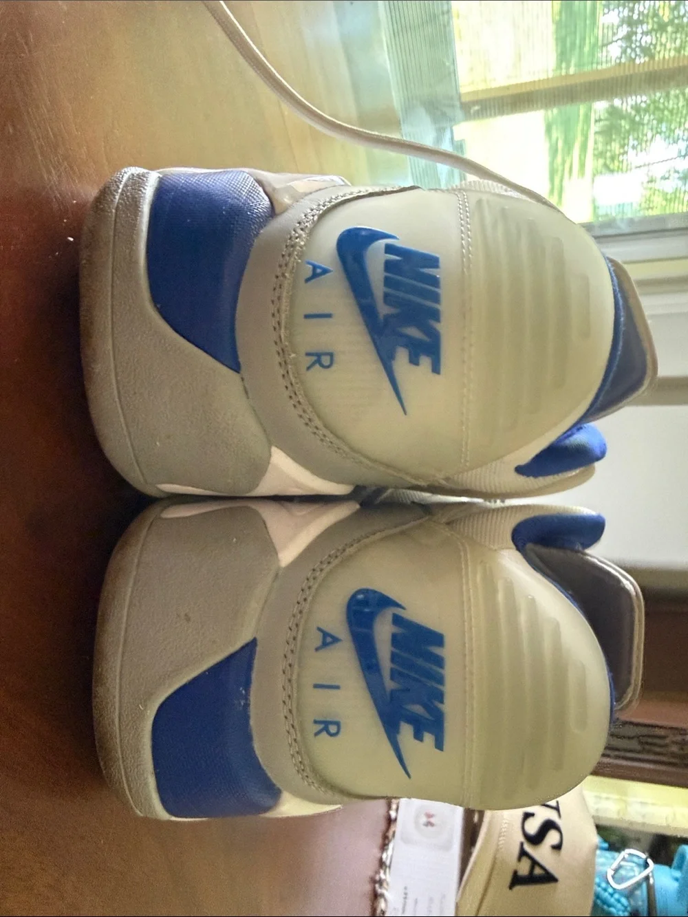 Jordan Men's White and Royal Blue Low-Top Sneakers